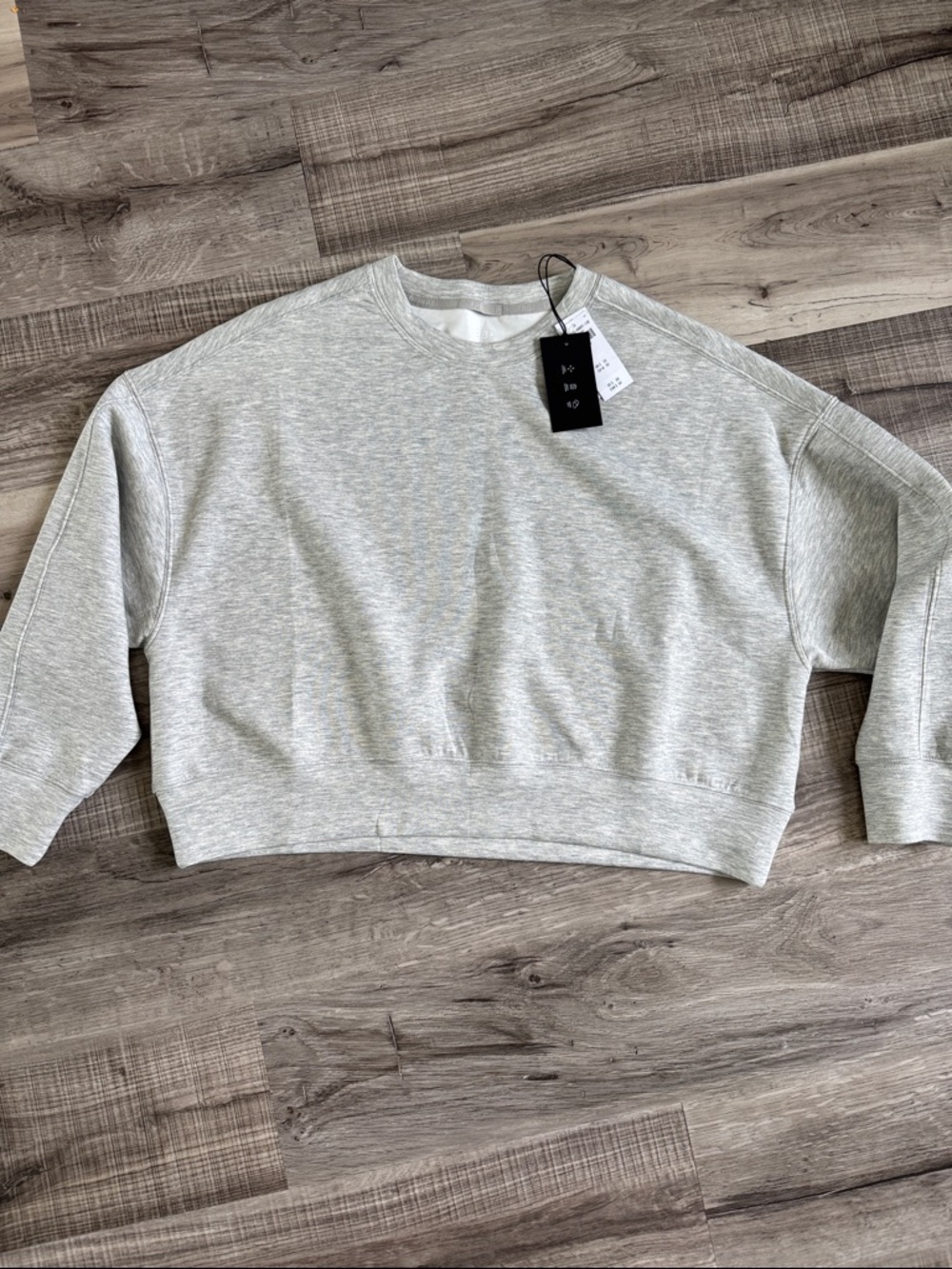 Light Gray Cropped Crewneck Sweatshirt - Women